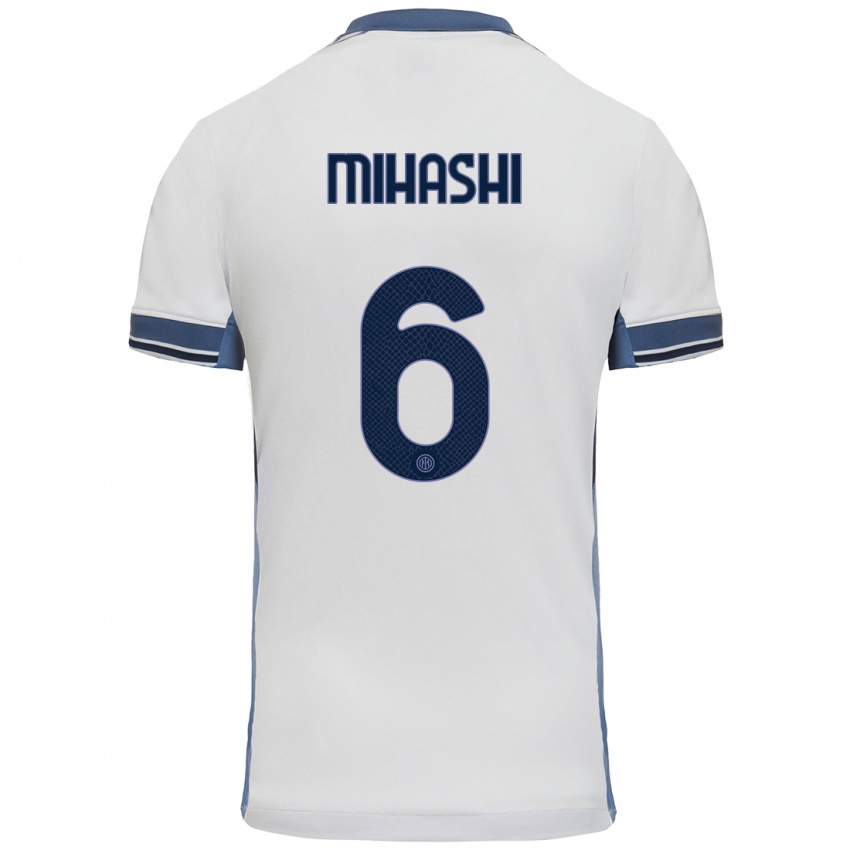 Hombre Camiseta Mana Mihashi #6 Blanco Gris 2ª Equipación 2024/25 La Camisa Argentina