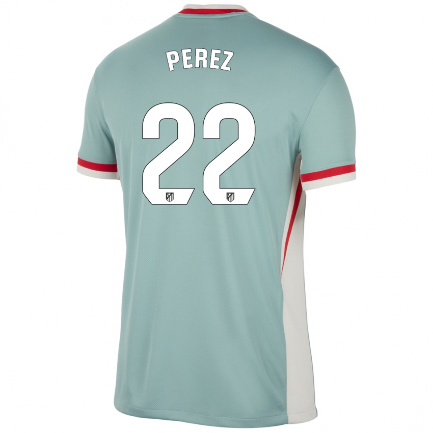 Hombre Camiseta Pablo Perez #22 Beige Claro Azul 2ª Equipación 2024/25 La Camisa Argentina