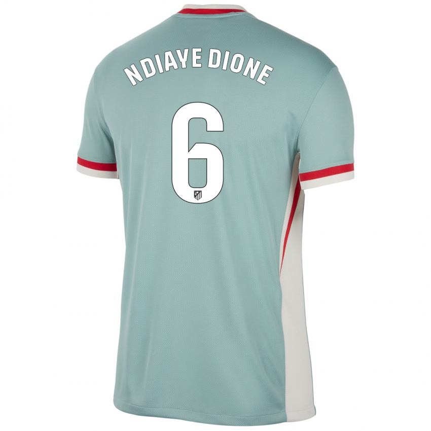 Hombre Camiseta Assane Ndiaye Dione #6 Beige Claro Azul 2ª Equipación 2024/25 La Camisa Argentina