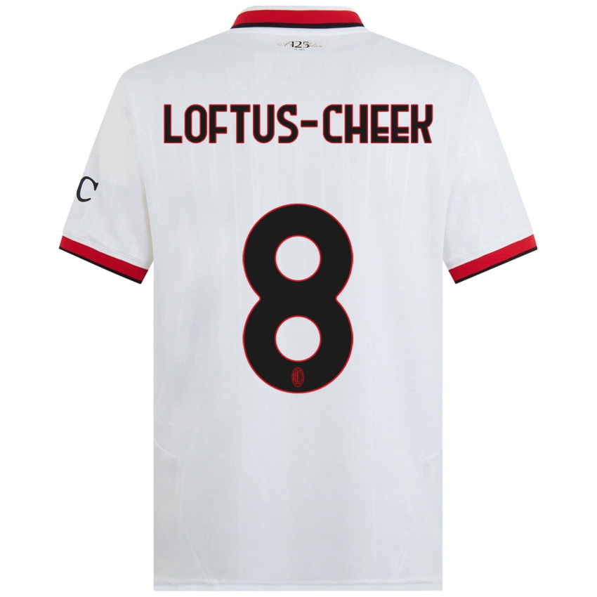 Hombre Camiseta Ruben Loftus-Cheek #8 Blanco Negro Rojo 2ª Equipación 2024/25 La Camisa Argentina