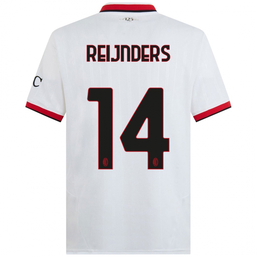 Hombre Camiseta Tijjani Reijnders #14 Blanco Negro Rojo 2ª Equipación 2024/25 La Camisa Argentina