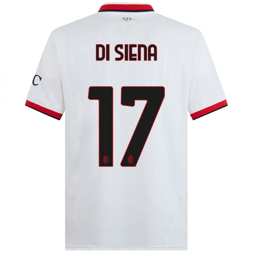 Hombre Camiseta Andrea Di Siena #17 Blanco Negro Rojo 2ª Equipación 2024/25 La Camisa Argentina