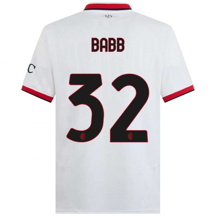 Hombre Camiseta Selena Delia Babb #32 Blanco Negro Rojo 2ª Equipación 2024/25 La Camisa Argentina