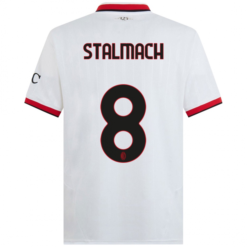 Hombre Camiseta Dariusz Stalmach #8 Blanco Negro Rojo 2ª Equipación 2024/25 La Camisa Argentina