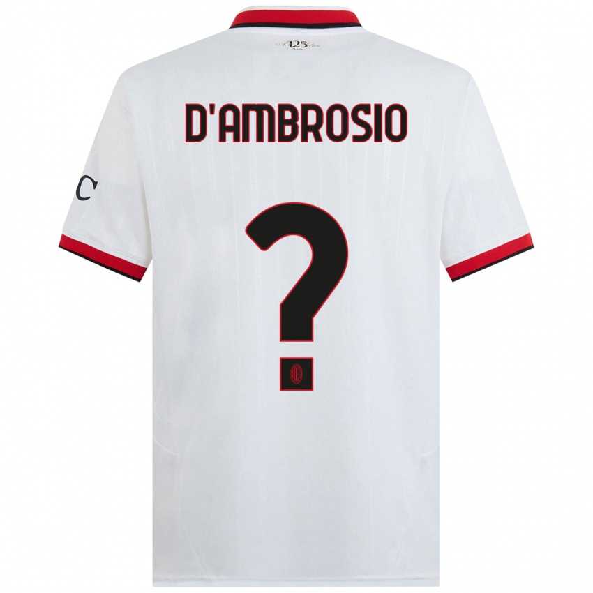 Hombre Camiseta Antonio D'ambrosio #0 Blanco Negro Rojo 2ª Equipación 2024/25 La Camisa Argentina