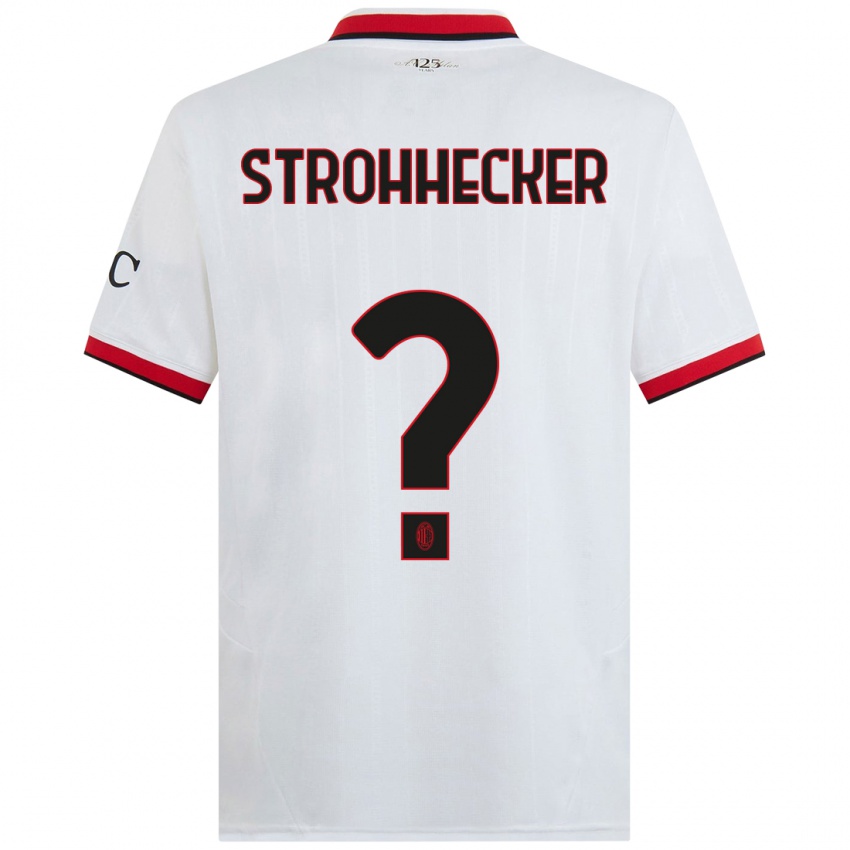 Hombre Camiseta Riccardo Strohhecker #0 Blanco Negro Rojo 2ª Equipación 2024/25 La Camisa Argentina