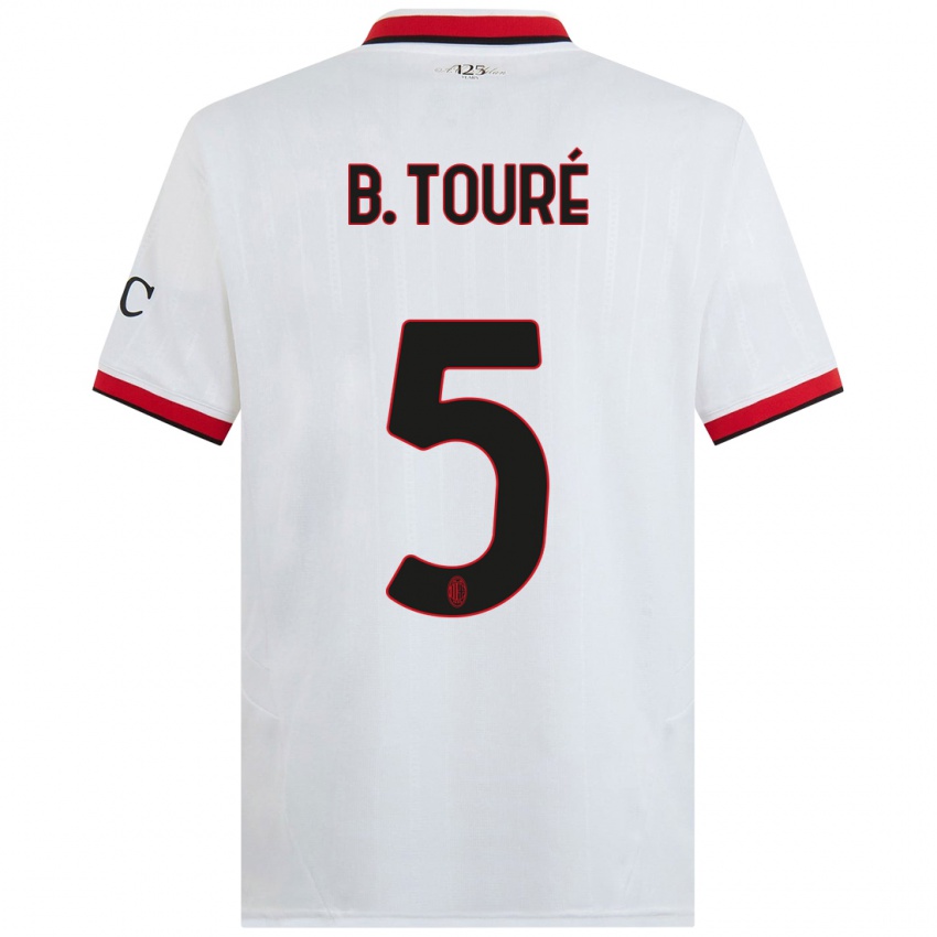 Hombre Camiseta Fode Ballo-Toure #5 Blanco Negro Rojo 2ª Equipación 2024/25 La Camisa Argentina