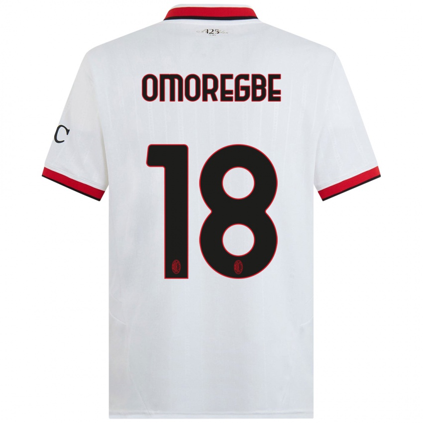 Hombre Camiseta Bob Murphy Omoregbe #18 Blanco Negro Rojo 2ª Equipación 2024/25 La Camisa Argentina