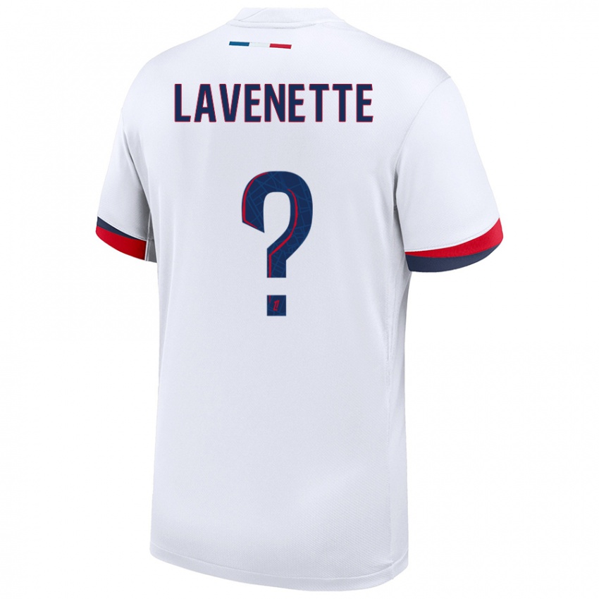 Hombre Camiseta Mathias Lavenette #0 Blanco Azul Rojo 2ª Equipación 2024/25 La Camisa Argentina