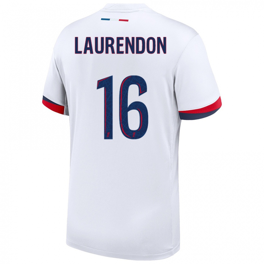 Hombre Camiseta Bilal Laurendon #16 Blanco Azul Rojo 2ª Equipación 2024/25 La Camisa Argentina