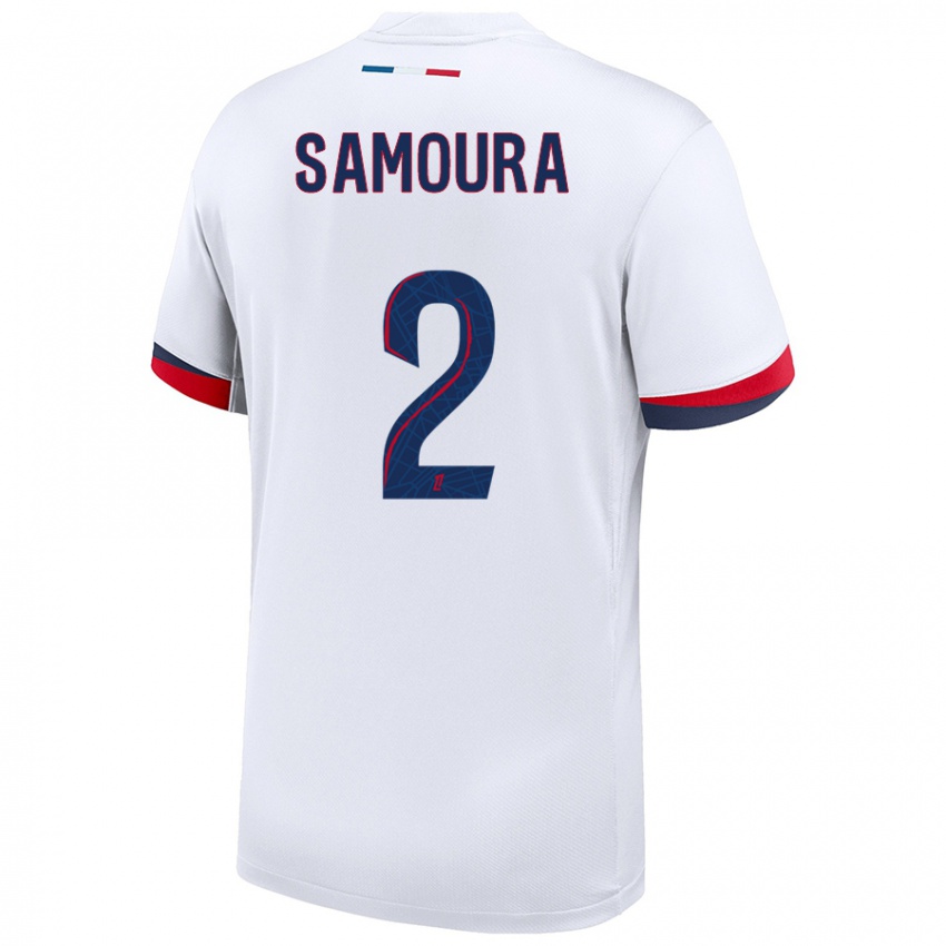 Hombre Camiseta Thiniba Samoura #2 Blanco Azul Rojo 2ª Equipación 2024/25 La Camisa Argentina