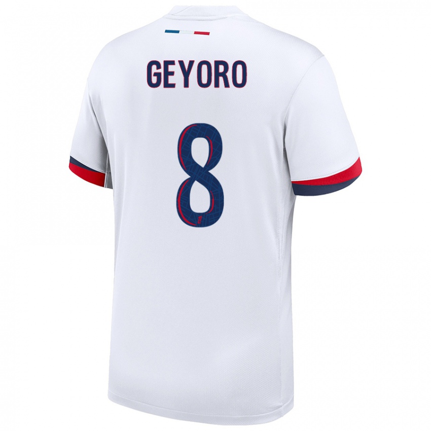 Hombre Camiseta Grace Geyoro #8 Blanco Azul Rojo 2ª Equipación 2024/25 La Camisa Argentina