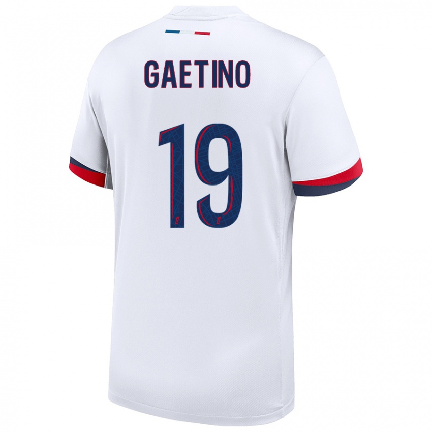 Hombre Camiseta Eva Gaetino #19 Blanco Azul Rojo 2ª Equipación 2024/25 La Camisa Argentina