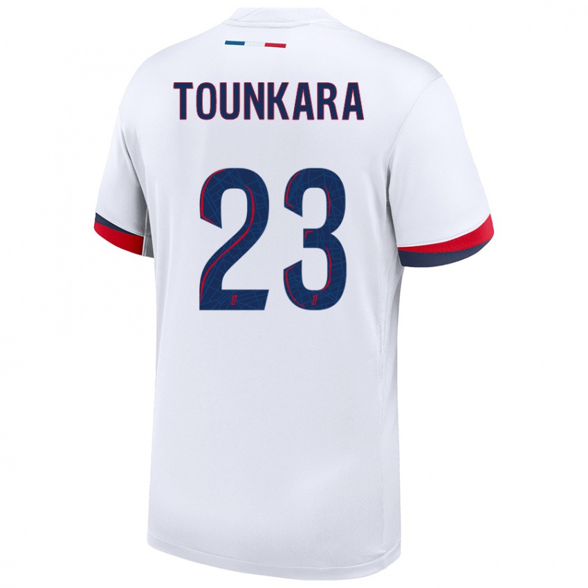 Hombre Camiseta Aïssatou Tounkara #23 Blanco Azul Rojo 2ª Equipación 2024/25 La Camisa Argentina