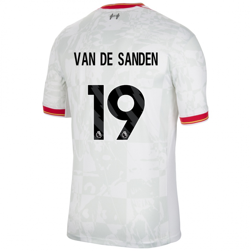 Hombre Camiseta Shanice Van De Sanden #19 Blanco Rojo Negro Equipación Tercera 2024/25 La Camisa Argentina