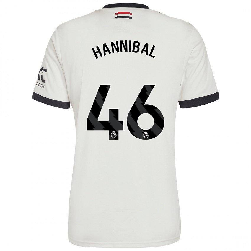 Hombre Camiseta Hannibal Mejbri #46 Blanquecino Equipación Tercera 2024/25 La Camisa Argentina