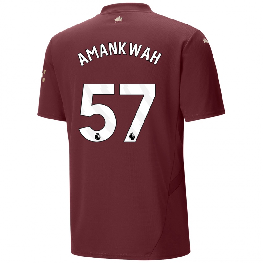 Hombre Camiseta Yeboah Amankwah #57 Granate Equipación Tercera 2024/25 La Camisa Argentina