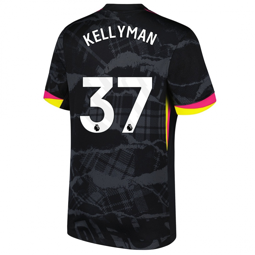 Hombre Camiseta Omari Kellyman #37 Negro Rosa Equipación Tercera 2024/25 La Camisa Argentina