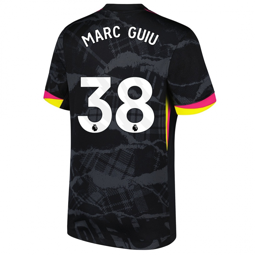 Hombre Camiseta Marc Guiu #38 Negro Rosa Equipación Tercera 2024/25 La Camisa Argentina