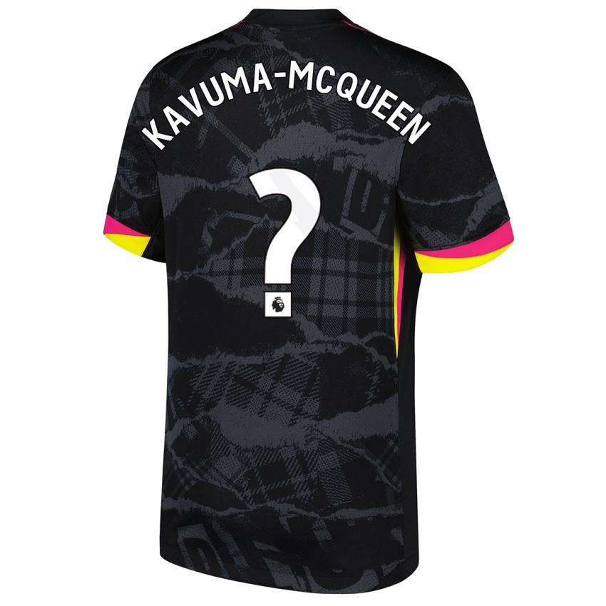 Hombre Camiseta Ryan Kavuma-Mcqueen #0 Negro Rosa Equipación Tercera 2024/25 La Camisa Argentina