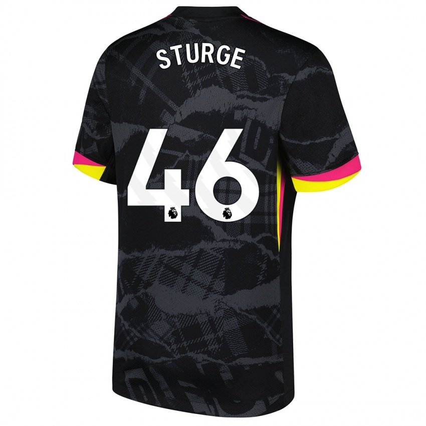 Hombre Camiseta Zak Sturge #46 Negro Rosa Equipación Tercera 2024/25 La Camisa Argentina