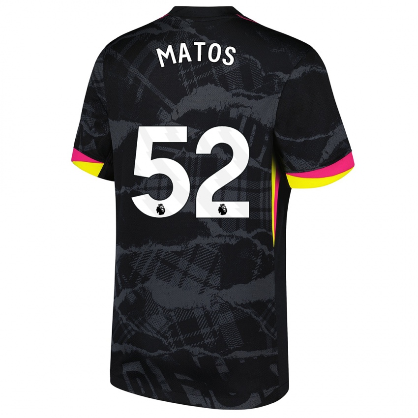 Hombre Camiseta Alex Matos #52 Negro Rosa Equipación Tercera 2024/25 La Camisa Argentina