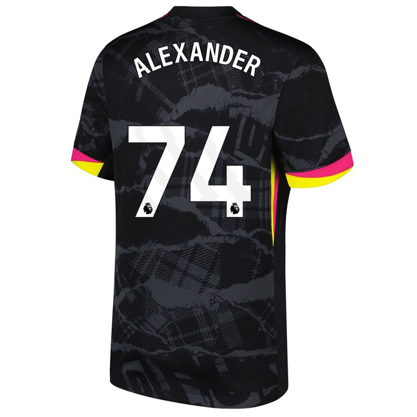 Hombre Camiseta Reiss-Alexander Russell-Denny #74 Negro Rosa Equipación Tercera 2024/25 La Camisa Argentina