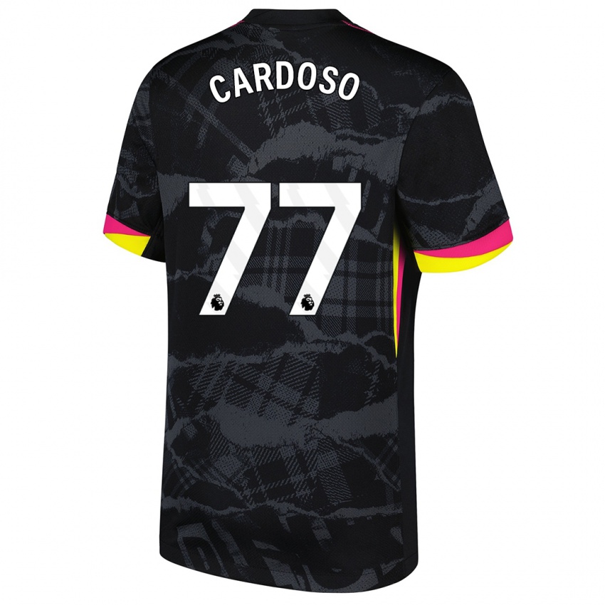 Hombre Camiseta Leo Cardoso #77 Negro Rosa Equipación Tercera 2024/25 La Camisa Argentina