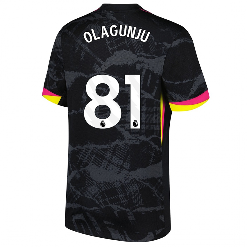 Hombre Camiseta Saheed Olagunju #81 Negro Rosa Equipación Tercera 2024/25 La Camisa Argentina