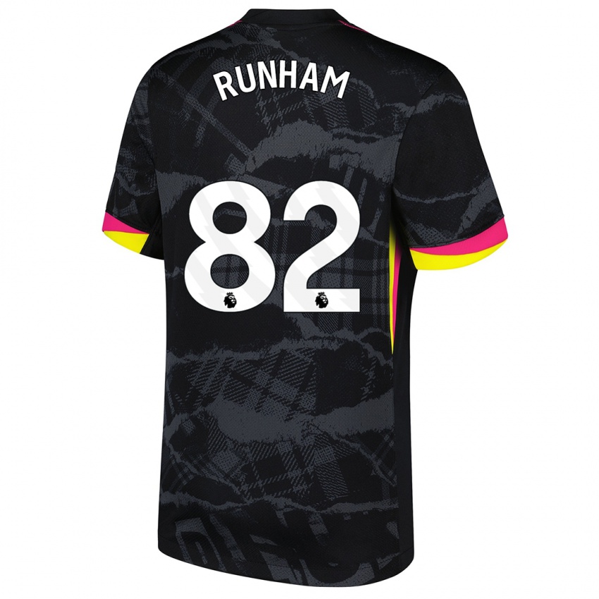 Hombre Camiseta Frankie Runham #82 Negro Rosa Equipación Tercera 2024/25 La Camisa Argentina