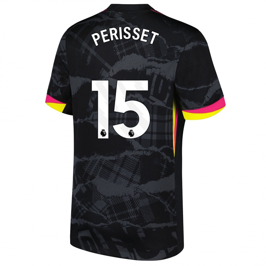 Hombre Camiseta Ève Périsset #15 Negro Rosa Equipación Tercera 2024/25 La Camisa Argentina