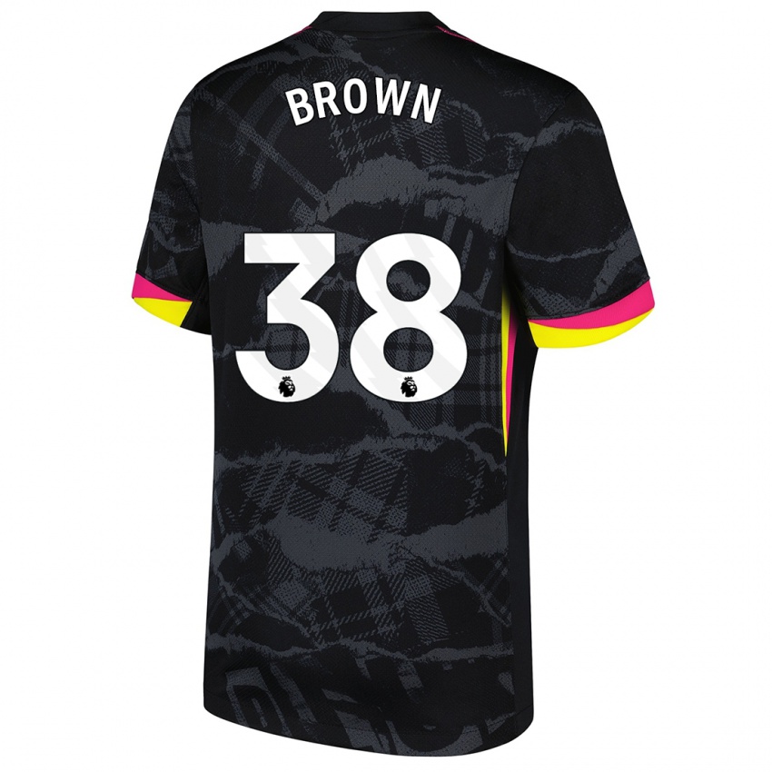 Hombre Camiseta Cerys Brown #38 Negro Rosa Equipación Tercera 2024/25 La Camisa Argentina