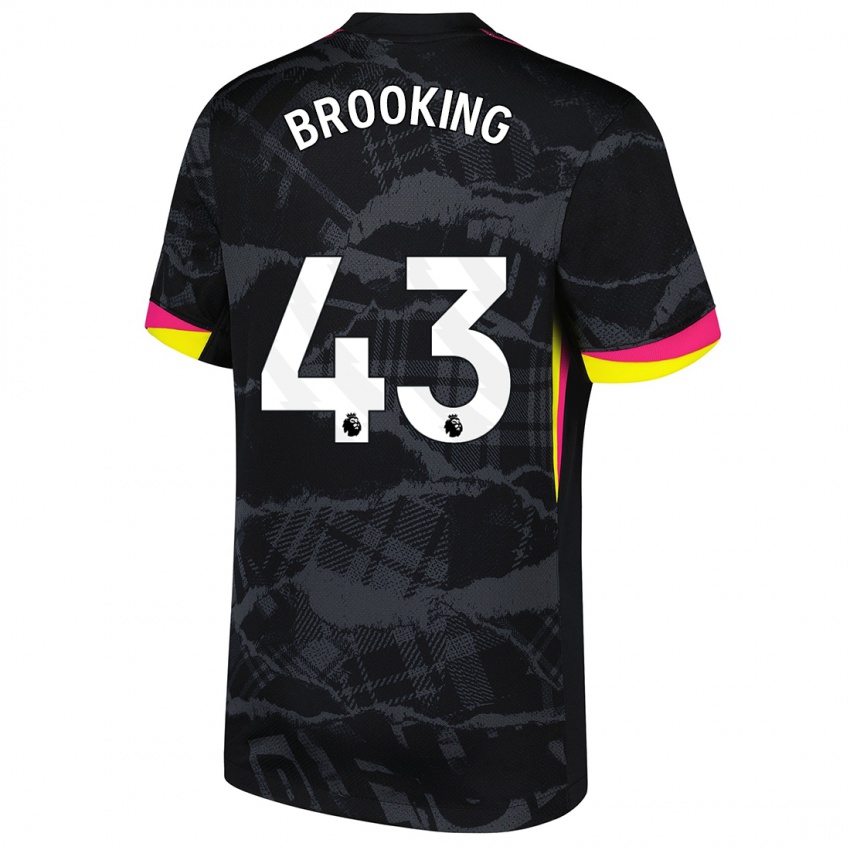 Hombre Camiseta Josh Brooking #43 Negro Rosa Equipación Tercera 2024/25 La Camisa Argentina