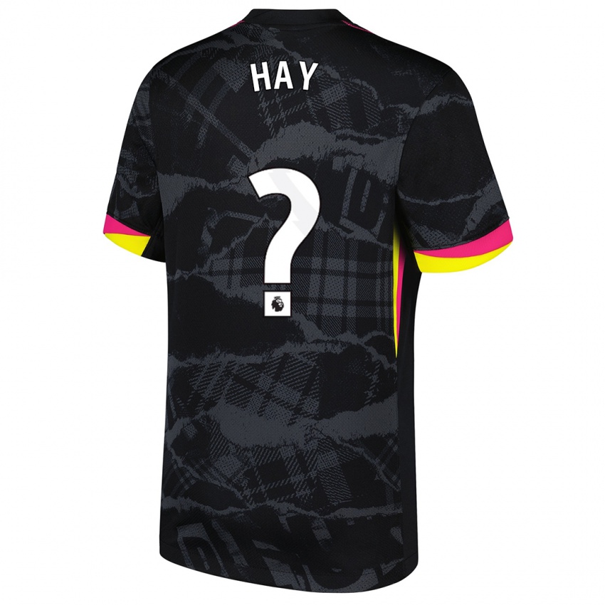 Hombre Camiseta Noah Hay #0 Negro Rosa Equipación Tercera 2024/25 La Camisa Argentina