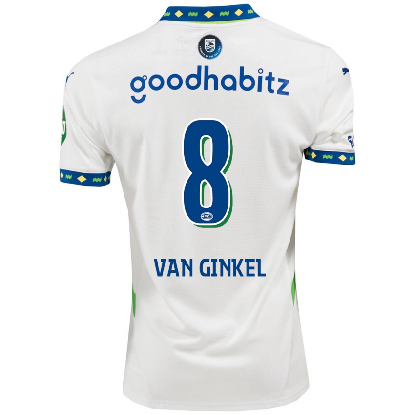 Hombre Camiseta Marco Van Ginkel #8 Blanco Azul Oscuro Equipación Tercera 2024/25 La Camisa Argentina