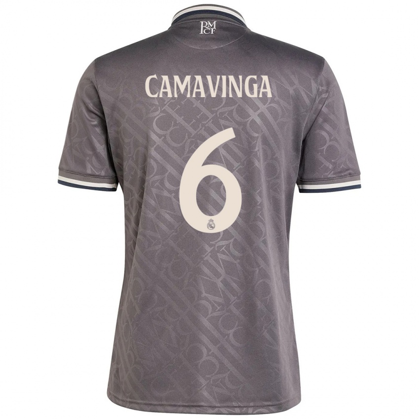 Hombre Camiseta Eduardo Camavinga #6 Carbón Equipación Tercera 2024/25 La Camisa Argentina