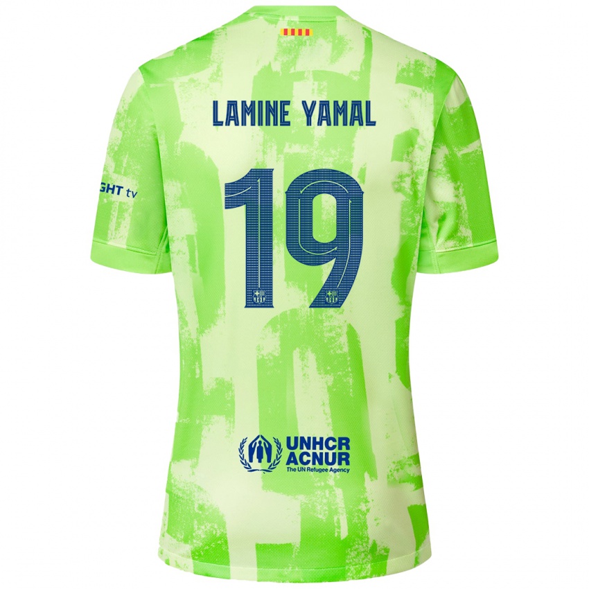 Hombre Camiseta Lamine Yamal #19 Lima Equipación Tercera 2024/25 La Camisa Argentina