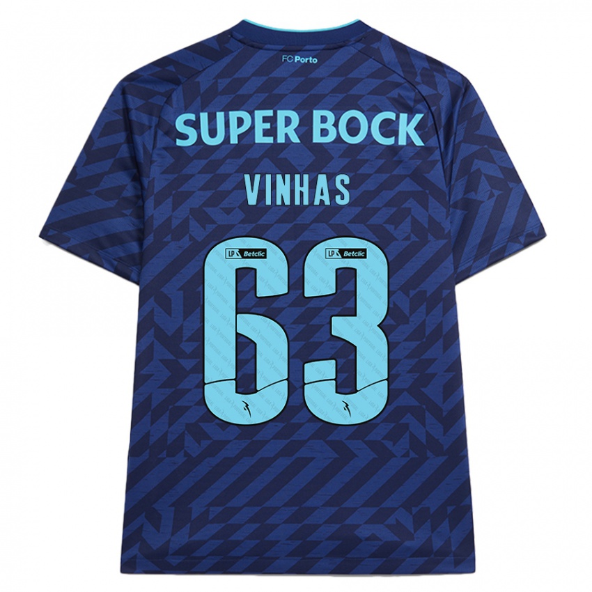 Hombre Camiseta David Vinhas #63 Azul Marino Equipación Tercera 2024/25 La Camisa Argentina