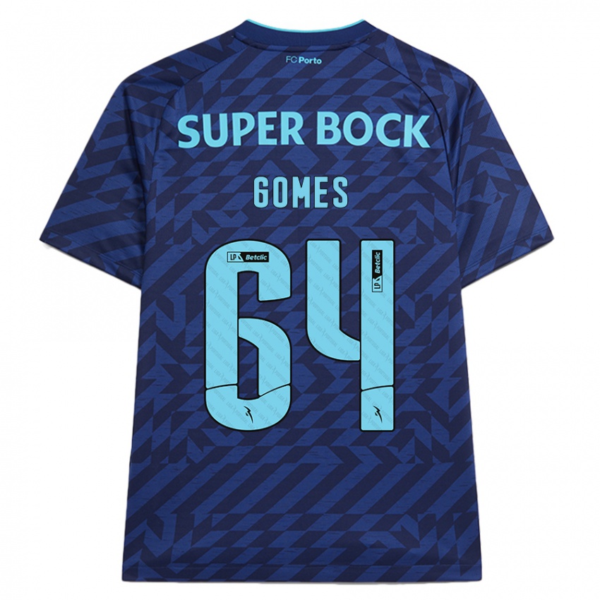 Hombre Camiseta Luís Gomes #64 Azul Marino Equipación Tercera 2024/25 La Camisa Argentina