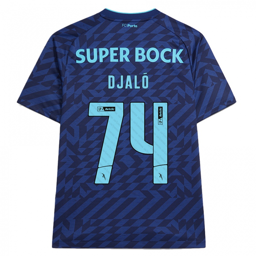 Hombre Camiseta Ussumane Djaló #74 Azul Marino Equipación Tercera 2024/25 La Camisa Argentina