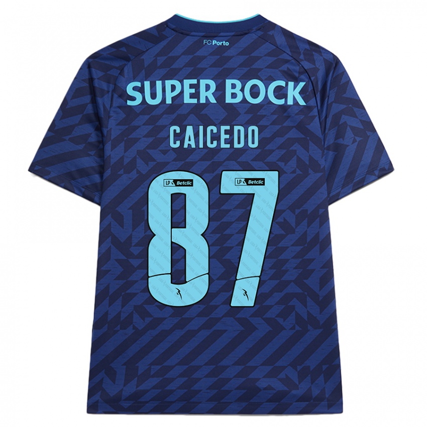 Hombre Camiseta Brayan Caicedo #87 Azul Marino Equipación Tercera 2024/25 La Camisa Argentina