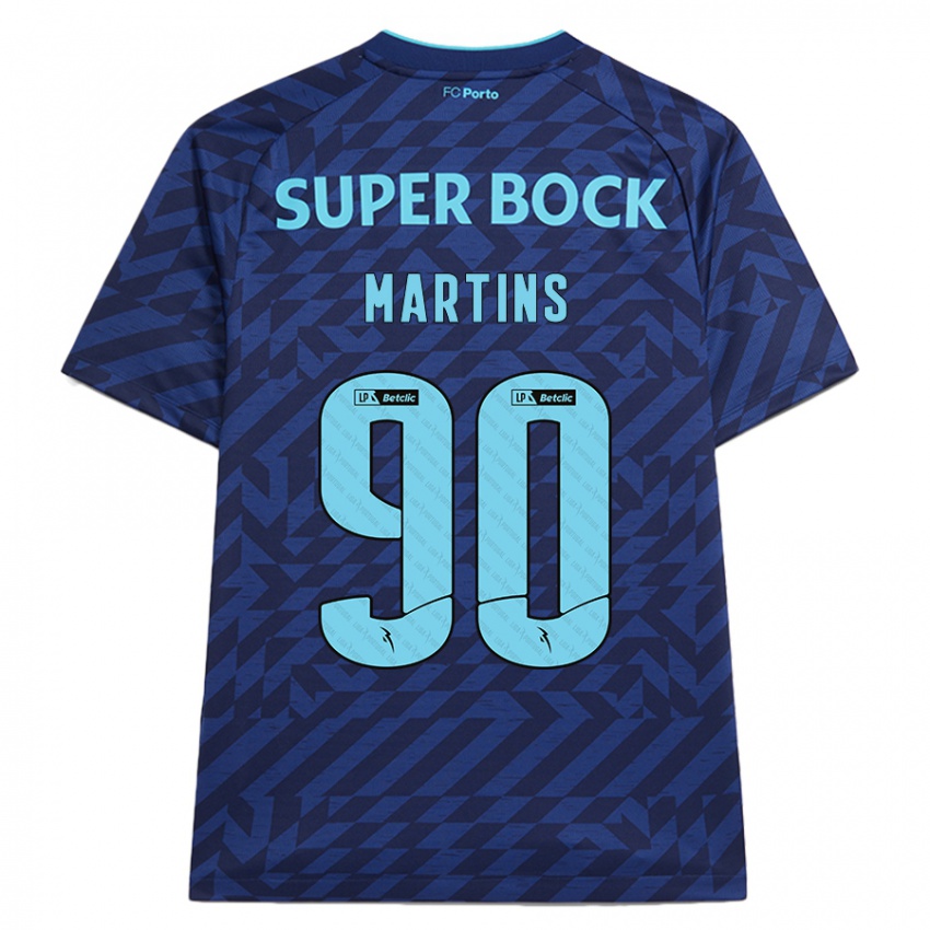 Hombre Camiseta Gil Martins #90 Azul Marino Equipación Tercera 2024/25 La Camisa Argentina