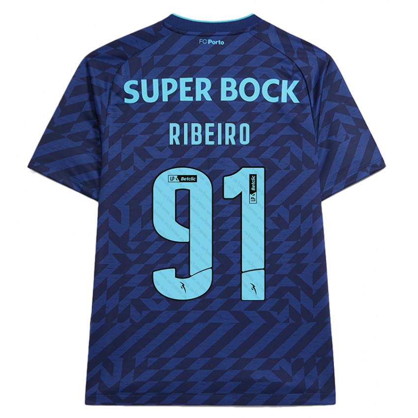 Hombre Camiseta Gonçalo Ribeiro #91 Azul Marino Equipación Tercera 2024/25 La Camisa Argentina