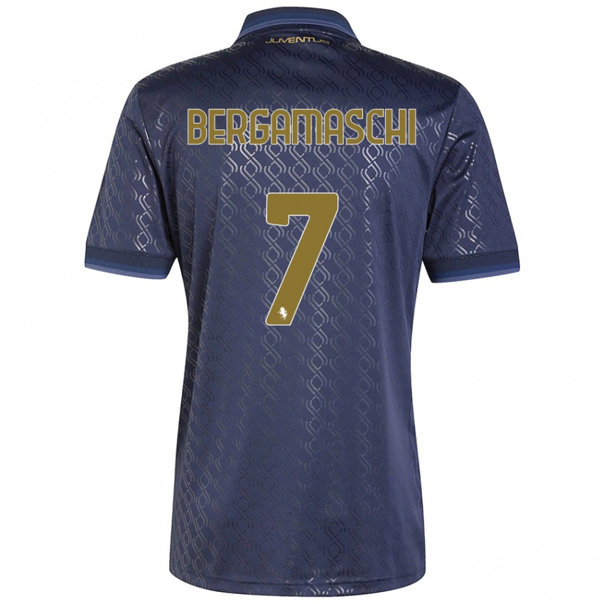 Hombre Camiseta Valentina Bergamaschi #7 Azul Marino Equipación Tercera 2024/25 La Camisa Argentina