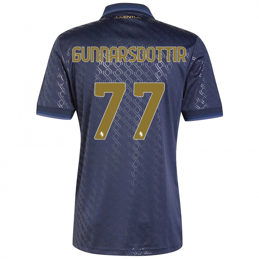 Hombre Camiseta Sara Bjork Gunnarsdottir #77 Azul Marino Equipación Tercera 2024/25 La Camisa Argentina