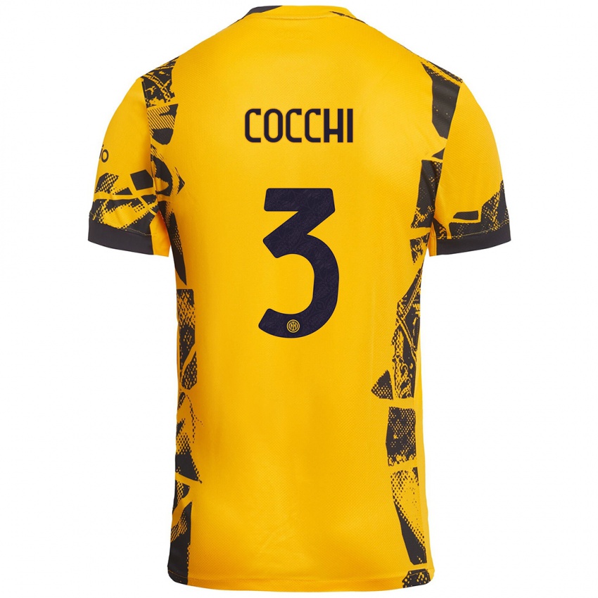 Hombre Camiseta Matteo Cocchi #3 Dorado Negro Equipación Tercera 2024/25 La Camisa Argentina