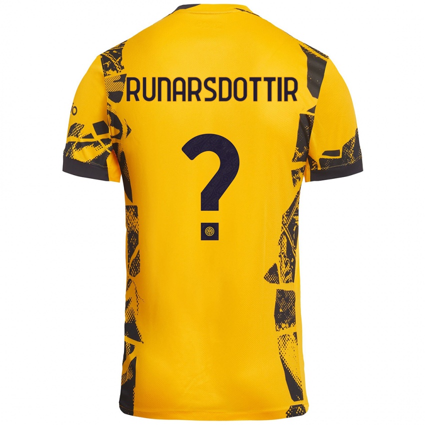 Hombre Camiseta Cecilía Rán Rúnarsdóttir #0 Dorado Negro Equipación Tercera 2024/25 La Camisa Argentina