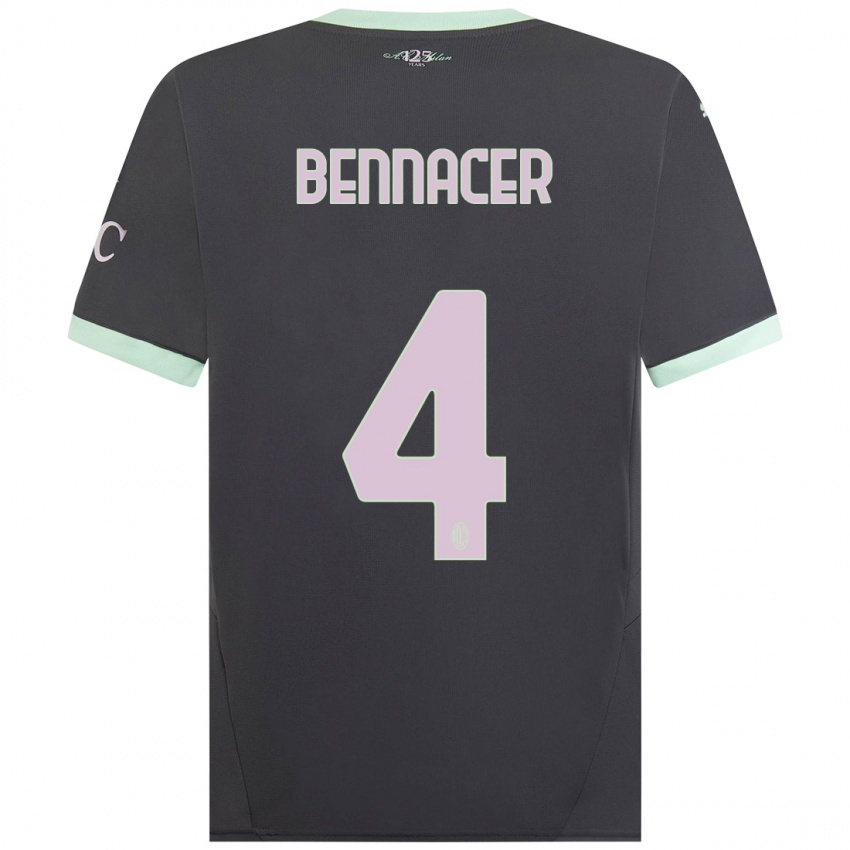 Hombre Camiseta Ismael Bennacer #4 Gris Equipación Tercera 2024/25 La Camisa Argentina