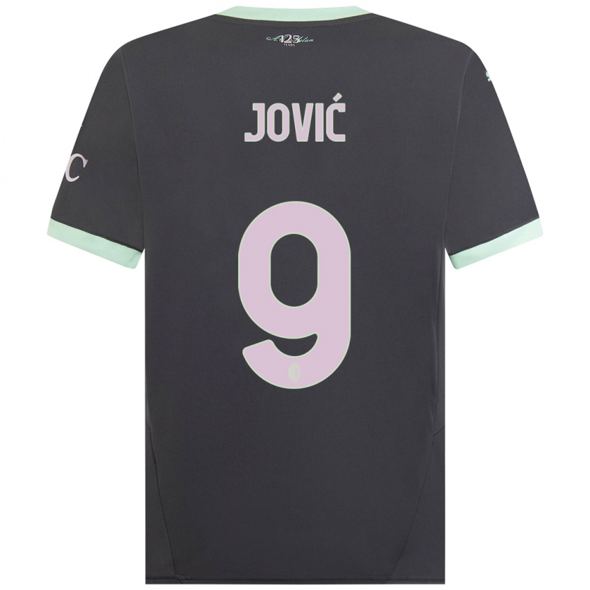 Hombre Camiseta Luka Jovic #9 Gris Equipación Tercera 2024/25 La Camisa Argentina