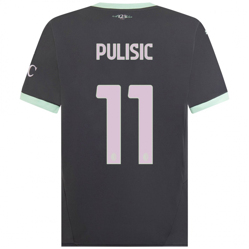 Hombre Camiseta Christian Pulisic #11 Gris Equipación Tercera 2024/25 La Camisa Argentina